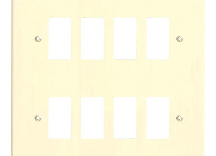 Varilight 8-Gang Grid Plate (Double Twin Plate) White Chocolate XDWPG8-P
