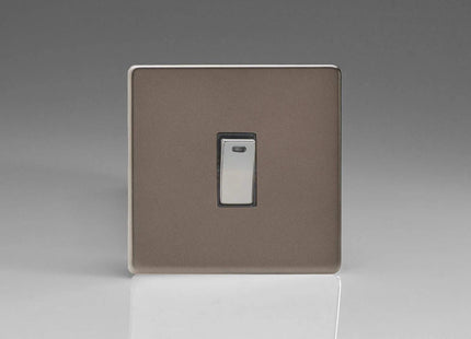Varilight 1-Gang 20A Double Pole Rocker Light Switch + Neon Indicator Light Pewter XDR20NDS