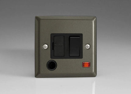 Varilight 13A Switched Fused Spur + Neon + Flex Outlet Graphite XP6FONB