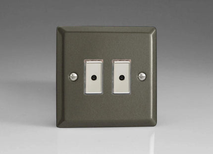 Varilight 2-Gang 1-Way Remote/Tactile Touch Control Master LED Dimmer 2 x 0-100W (Max 10 LEDs) Graphite JPE102