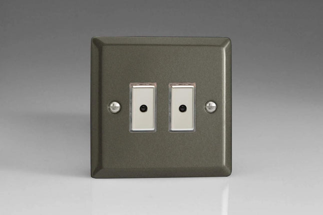 Varilight 2-Gang 1-Way Remote/Tactile Touch Control Master LED Dimmer 2 x 0-100W (Max 10 LEDs) Graphite JPE102