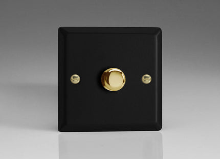 Varilight Matt Black Vogue Collection V-Pro LED Dimmer 1-Gang 1or2 Way 1x 400W Push-on/Push-Off (Matrix)