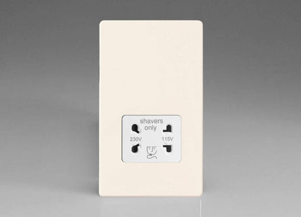 Varilight XDYSSWS.PD Screwless Primed Dual Voltage Shaver Socket 240V/115V