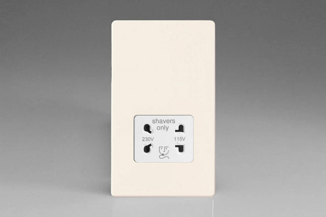 Varilight XDYSSWS.PD Screwless Primed Dual Voltage Shaver Socket 240V/115V