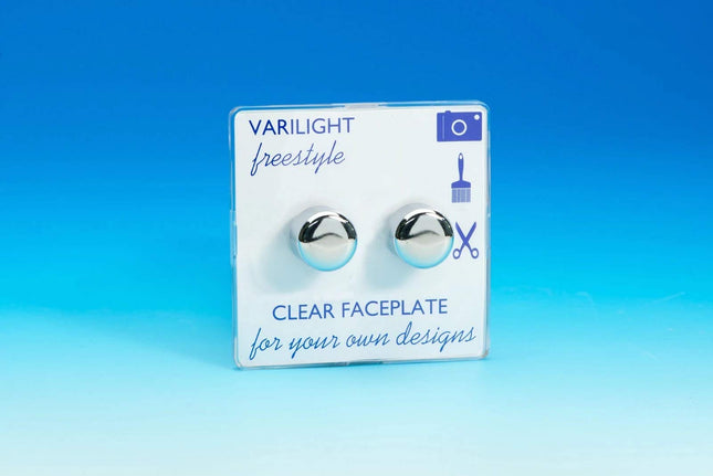 Varilight 2-Gang 2-Way Push-On/Off Rotary LED Dimmer 2 x 0-100W (Max 10 LEDs) Clear JIFP252C