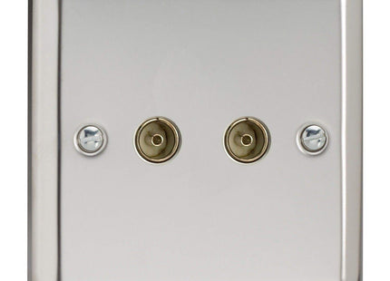 Varilight 2-Gang TV Socket, Co-Axial Mirror Chrome XC88