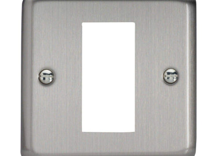 Varilight Data Grid Face Plate For 1 Data Module Width Matt Chrome XSG1