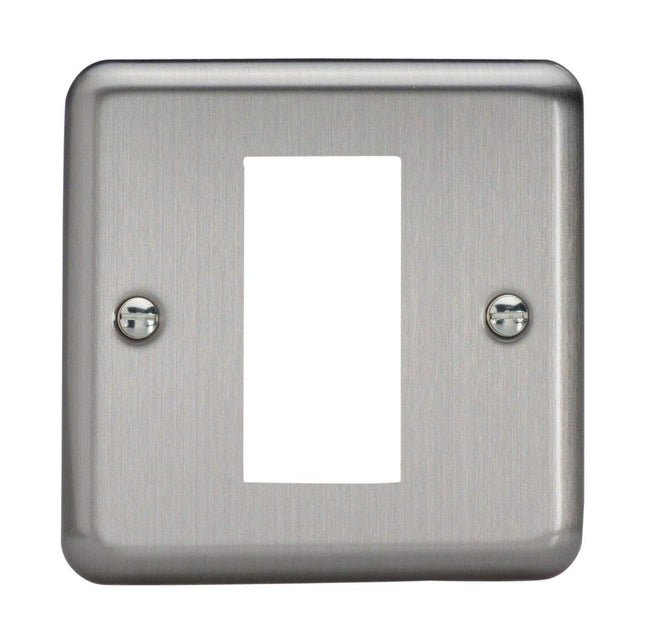 Varilight Data Grid Face Plate For 1 Data Module Width Matt Chrome XSG1