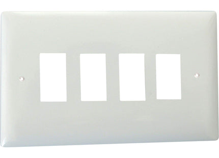 Varilight XOPGY4 PowerGrid Polar White 4 Gang Grid Plate (Twin Plate)
