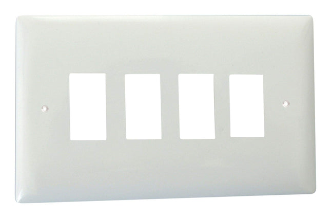 Varilight XOPGY4 PowerGrid Polar White 4 Gang Grid Plate (Twin Plate)