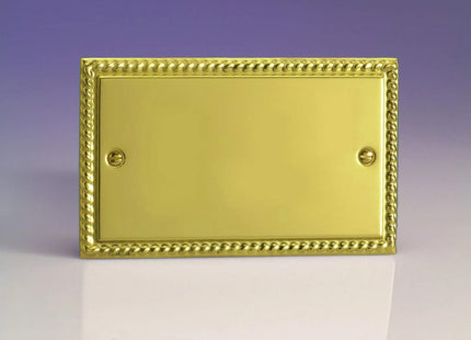 Varilight Double Blank Plate Georgian Brass XGDB
