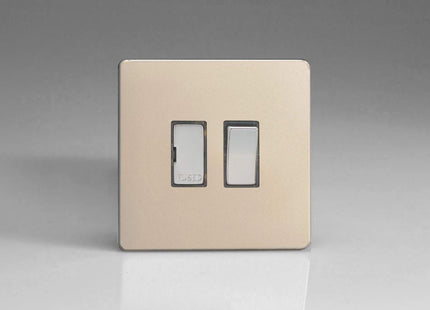 Varilight 13A Switched Fused Spur with Metal Inserts Satin Chrome XDN6DS