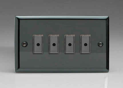 Varilight 4-Gang 1-Way Remote/Tactile Touch Control Master LED Dimmer Light Switch 4 x 0-100W (Max 10 LEDs) Iridium JIE104