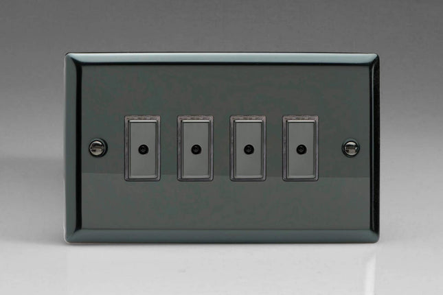 Varilight 4-Gang 1-Way Remote/Tactile Touch Control Master LED Dimmer Light Switch 4 x 0-100W (Max 10 LEDs) Iridium JIE104