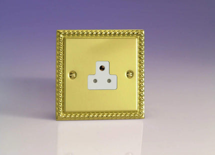 Varilight 1-Gang 2A Round Pin Plug Socket Georgian Brass XGRP2AW