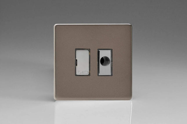Varilight 13A Unswitched Fused Spur + Flex Outlet with Metal Inserts Pewter XDR6UFODS