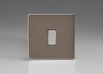 Varilight 1-Gang 10A 1- or 2-Way Rocker Light Switch Pewter XDR1S