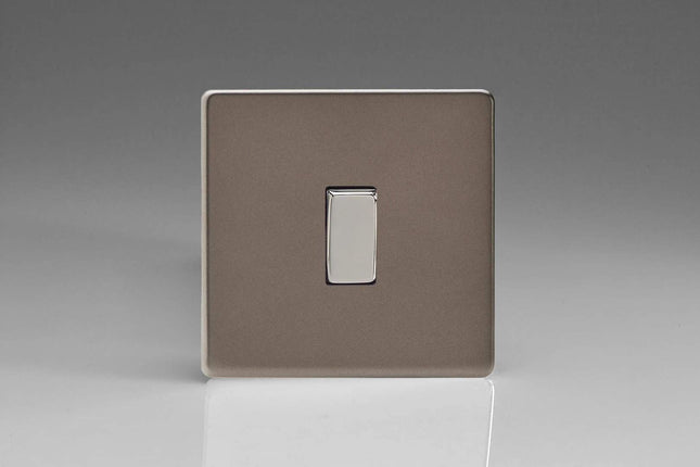 Varilight 1-Gang 10A 1- or 2-Way Rocker Light Switch Pewter XDR1S