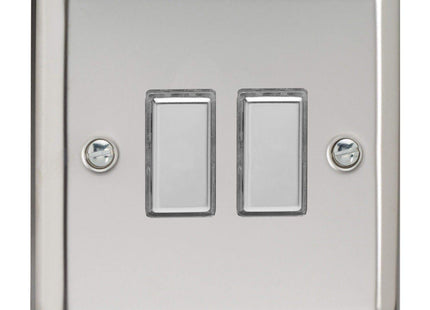 Varilight Eclique 2 2-Gang Tactile Touch Control Dimming Light Switch Slave for use with Eclique2 Master on 2-Way Circuits Mirror Chrome JCES002