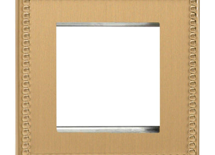 Varilight Single Size Data Grid Face Plate For 2 Data Modules, Dimension Screwless Jubilee Brushed Brass XDYG2S.JB