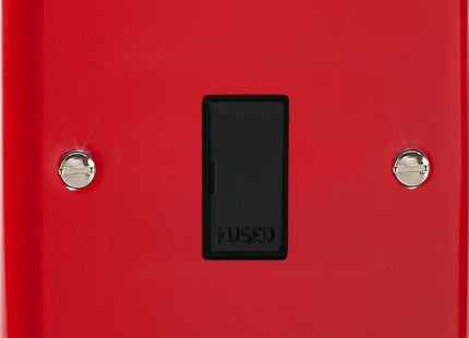 Varilight 1-Gang (Single), 13 Amp Unswitched Fused Spur, Classic Lily Pillar Box Red XY6UB.PR