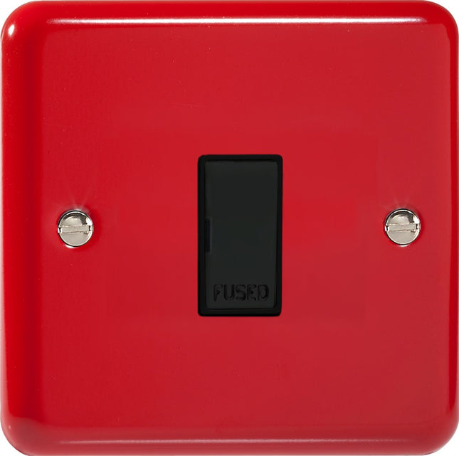 Varilight 1-Gang (Single), 13 Amp Unswitched Fused Spur, Classic Lily Pillar Box Red XY6UB.PR