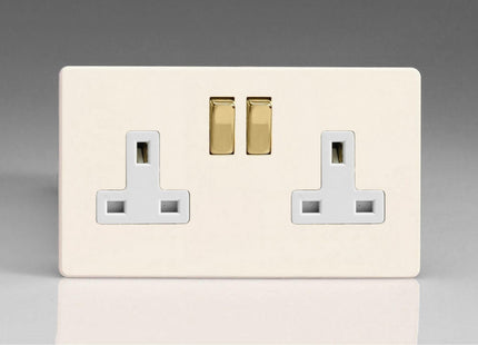 Varilight 2-Gang 13A Double Pole Switched Socket With Metal Rockers