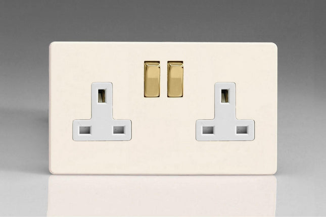 Varilight 2-Gang 13A Double Pole Switched Socket With Metal Rockers
