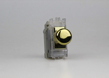 Varilight 2-Way Push-On/Off Rotary Dimmer Light Switch 40-400W (1 Grid Space) Brass GIP400V