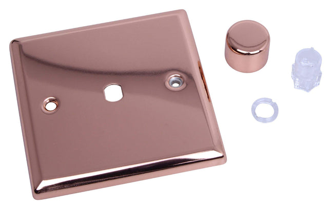 Varilight WY1.CU Urban Polished Copper 1-Gang Dimmer Plate Only + Knobs