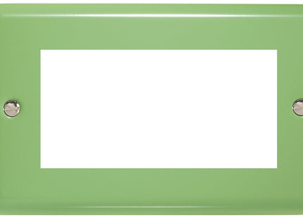 Varilight Double Size Data Grid Face Plate For 3 or 4 Data Modules, Classic Lily Beryl Green XYG4.BG