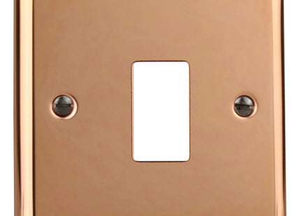 Varilight 1-Gang PowerGrid Plate Including Yoke (Single Plate) in Polished Copper