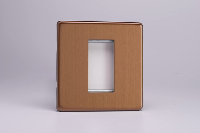 Varilight XDYG1S.BZ Screwless Brushed Bronze DataGrid Plate (1 DataGrid Space)