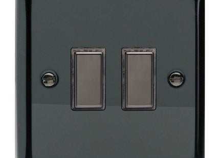 Varilight 2-Gang Tactile Touch Control Dimming Light Switch Slave for use with Eclique2 Master on 2-Way Circuits Iridium JIES002