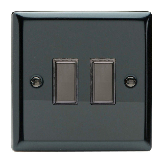 Varilight 2-Gang Tactile Touch Control Dimming Light Switch Slave for use with Eclique2 Master on 2-Way Circuits Iridium JIES002