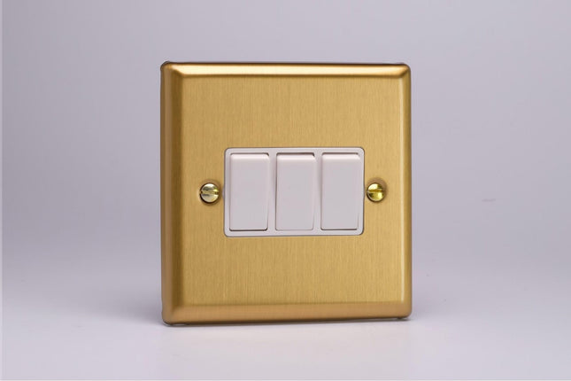 Varilight 3-Gang 10A 1- Or 2-Way Rocker Switch