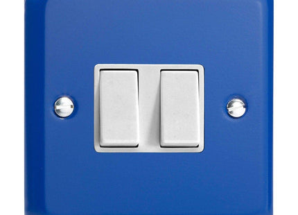 Varilight 2-Gang 10A 1- or 2-Way Rocker Light Switch Reflex Blue XY2W.RB