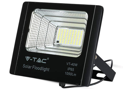 V-TAC 40W LED Headlight with Solar Panel and Remote Control 6000K