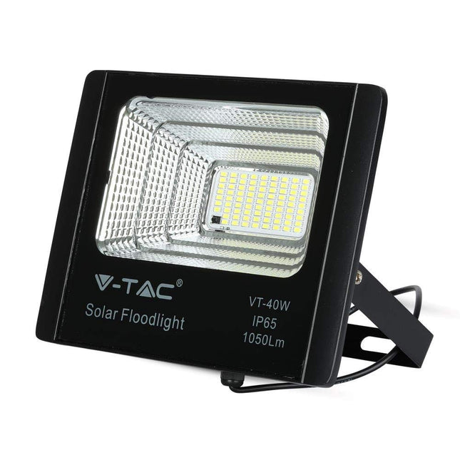 V-TAC 40W LED Headlight with Solar Panel and Remote Control 6000K