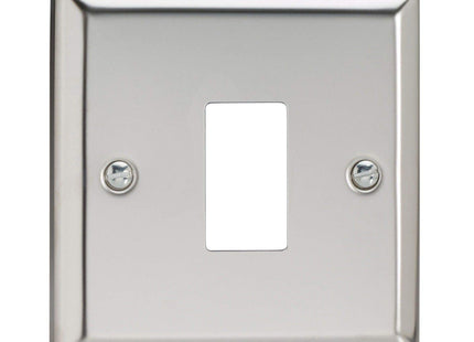 Varilight XCPGY1 Classic Mirror Chrome 1-Gang PowerGrid Plate (Single Plate)