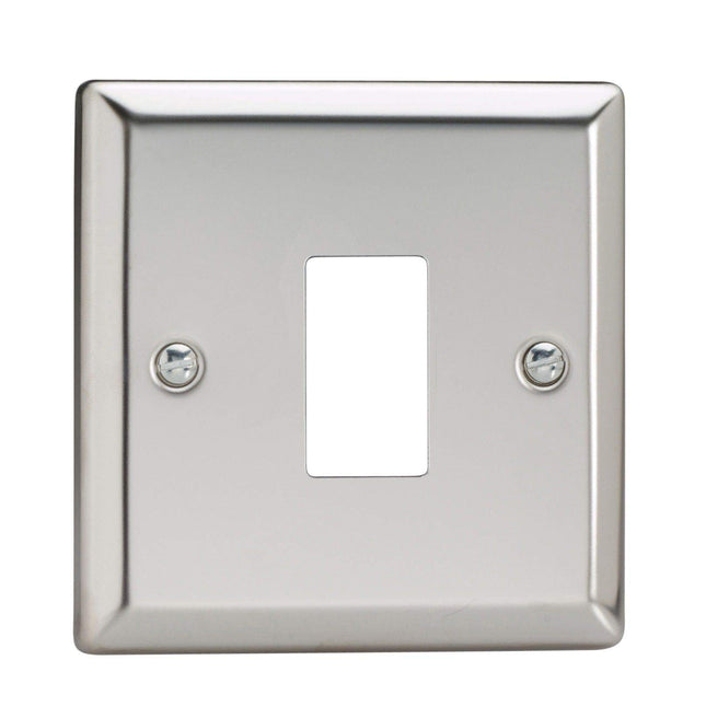 Varilight XCPGY1 Classic Mirror Chrome 1-Gang PowerGrid Plate (Single Plate)