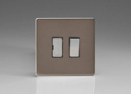 Varilight 13A Switched Fused Spur with Metal Inserts Pewter XDR6DS