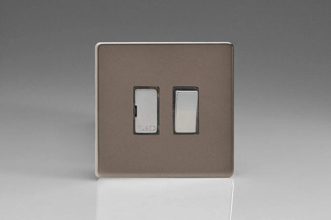 Varilight 13A Switched Fused Spur with Metal Inserts Pewter XDR6DS