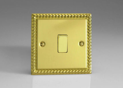 Varilight XG1D Rocker Switches 1-Gang Georgian Brass Brass