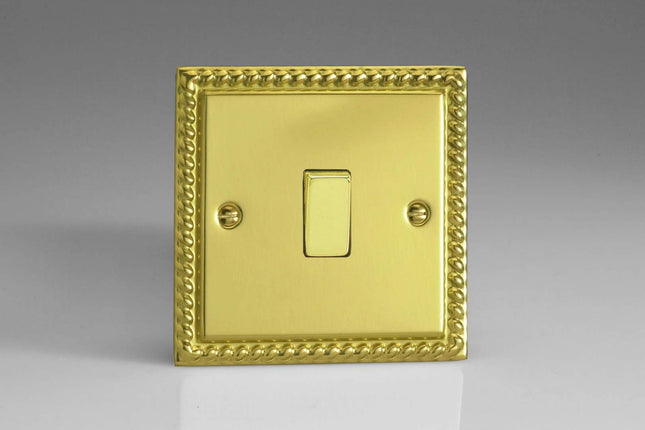 Varilight XG1D Rocker Switches 1-Gang Georgian Brass Brass