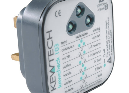 Kewtech KEWCHECK103 Mains Wiring Socket Tester