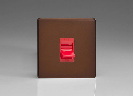 Varilight XDM45SS Screwless Mocha 45A DP Cooker Switch Single Plate