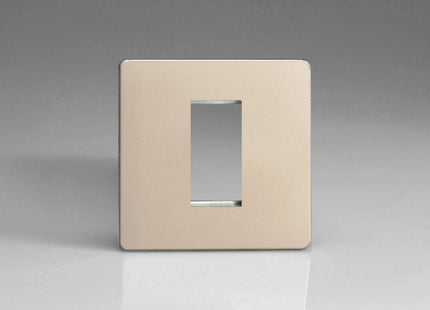 Varilight Data Grid Face Plate For 1 Data Module Width Dimension Screwless Satin Chrome XDNG1S
