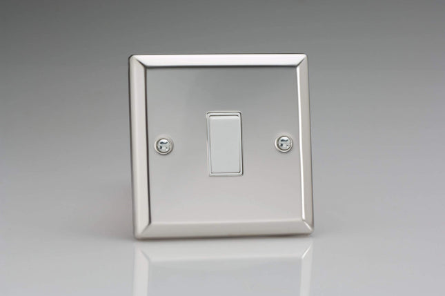 Varilight XC1W Rocker Switches White 1-Gang Mirror Chrome