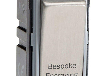 Varilight Engraved 20A 1-Way Double Pole Switch with Bespoke Engraving PowerGrid Steel G201DS.E